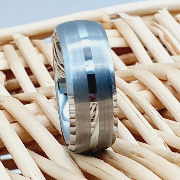 "Silver Tungsten Wedding Band for Men & Women, GALTUN074 - Picture 2 of 4